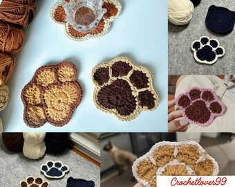 Crochet Paw Coaster Pattern PDF | Dog Cat Paw Amigurumi | Cute Pet Paw Crochet | Beginner Friendly | Instant Download | Easy Crochet Pattern