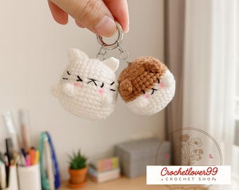 Mini Cat Amigurumi Crochet Pattern PDF, Cute Kitty Keychain Tutorial, Beginner Friendly Small Cat Plush, Digital Download