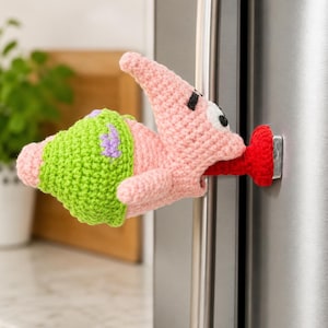 Crochet Patrick Star Pattern PDF, Funny Pink Starfish Amigurumi, Refrigerator Magnet Decor, Kawaii Crochet PDF, Instant Download