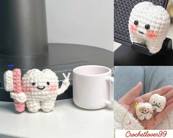 Kawaii Zahnfee Häkelanleitung PDF | Süßer Zahn Schlüsselbund Amigurumi | Zahnarzt Geschenk | Baby Zahn Andenken | Sofort Download