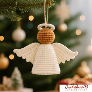 Angel Ornament Crochet Pattern PDF – Christmas Amigurumi Decoration – Easy Holiday Tree Ornament Pattern, Cute Holiday Decor