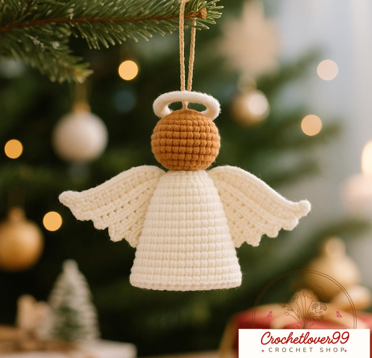 Puntale per albero di natale Angelo bianco in metallo H 30 cm | Leroy