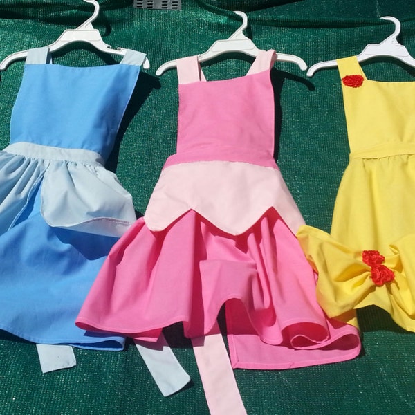 Inspired Princess Aprons, Cinderella, Aurora, Belle, Snow White, Alice in Wonderland