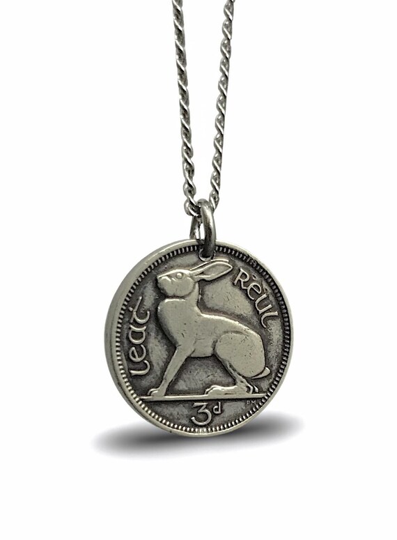 Authentic Tiny Rabbit Vintage Irish Threepence Co… - image 2