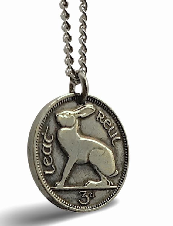 Authentic Tiny Rabbit Vintage Irish Threepence Co… - image 1