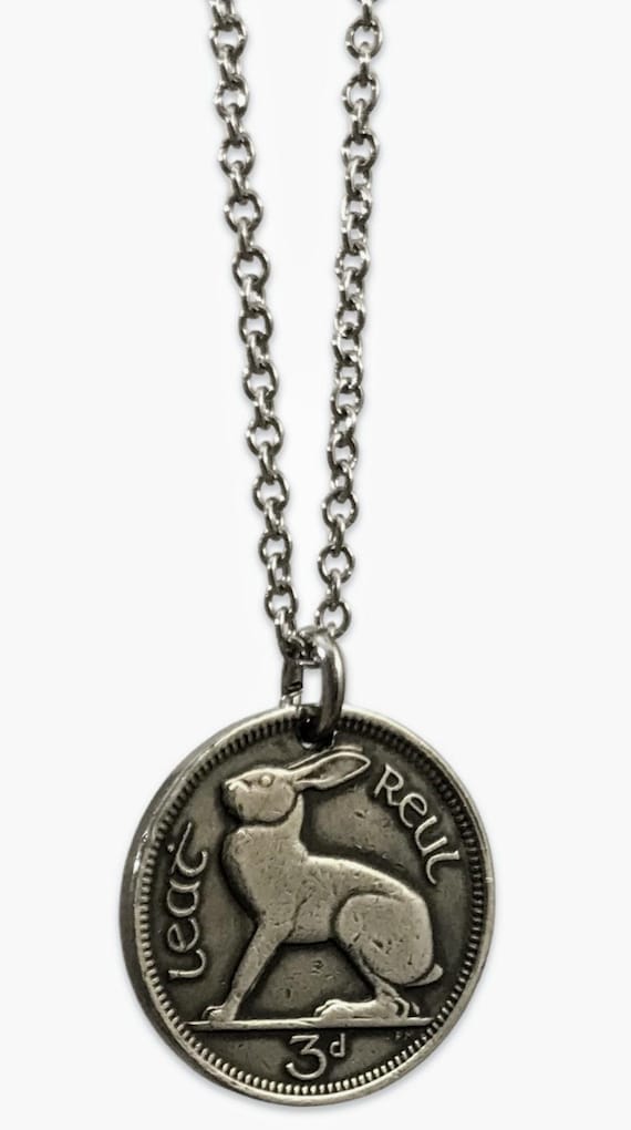 Authentic Tiny Rabbit Vintage Irish Threepence Co… - image 4