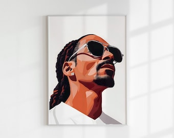 Digitale poster superster rap- en hiphopartiest – iconische muziekmuurkunst – decor urban streetstyle – direct downloaden