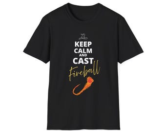 T-shirt DND: Keep Calm and Cast Fireball, gamer-T-shirt