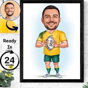 Disegno personalizzato di un giocatore di football americano, disegno di un giocatore di football americano, disegno di un giocatore di football americano, regalo sportivo, regalo per un allenatore