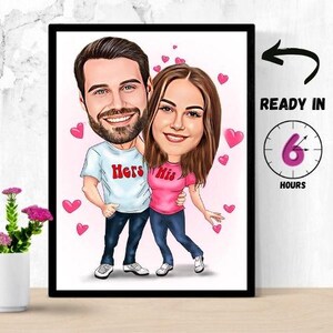 Custom Couple Caricature, Custom Wedding Cartoon Portrait, Couple Caricature, Couple Wedding, Couple Celeberations, Couple Gift, Anniversary