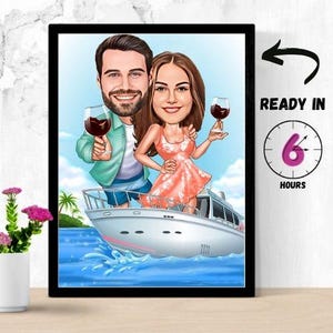 Custom Wedding Couple Caricature, Custom Wedding Cartoon Portrait, Couple Caricature, Couple Wedding, Couple Beach Gift, Couple Gift, fun
