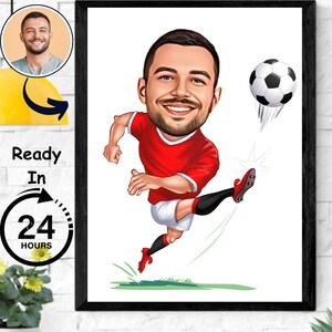 Personalized Soccer Player Cartoon Portrait, Custom Soccer Player Caricature, Gift for Soccer Player, Football Player Caricature, Caricature