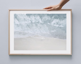 Ozean-Strand-Wellen Fotografie | Serene Sea Küstenwasser Poster | Neutrales Landschaftsposter | große druckbare Kunst digitaler Download