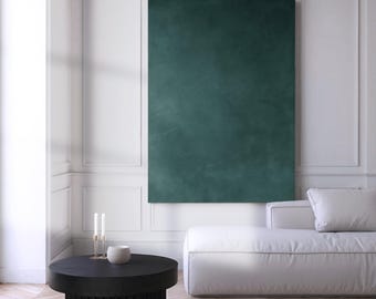 Quadro da parete color verde salvia intenso – Pittura astratta e suggestiva – Arte minimalista Wabi Sabi – Download digitale stampabile