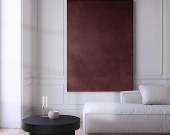 Dunkelrotes Abstraktes Bild – Stimmungsvoller Wand Kunstdruck – Minimalistisches skandinavisches Japandi Wanddekor