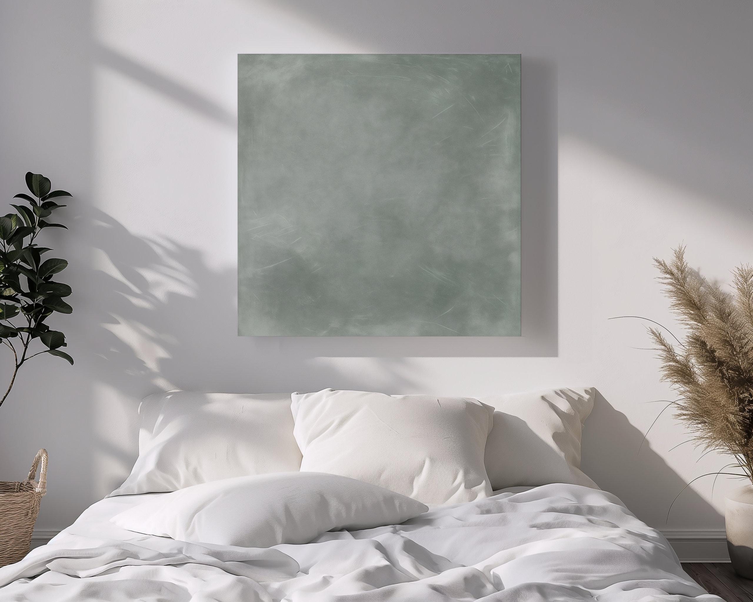 Sage Green Abstract Painting - Neutral Wall Art Print | Minimalist ...