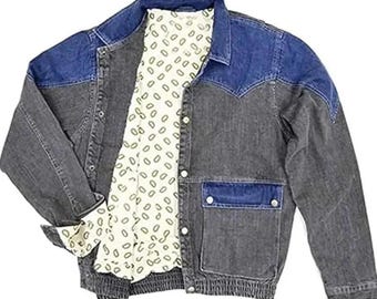 Men's Back to the Future Denim Jacket: Marty McFly 80s Cosplay