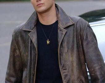 Chaqueta de cuero Dean Winchester: Gabardina marrón desgastada Supernatural