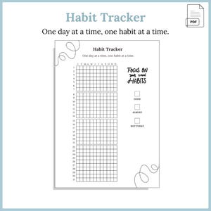 Floral Habit Tracker – Self-Care Routine Builder for Women – Printable PDF in CalmMindPlace
