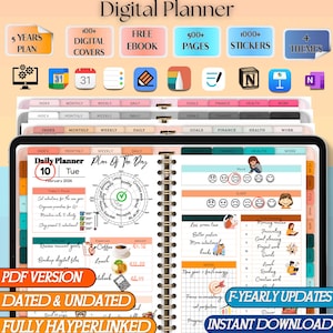 5-Year Digital Planner 2026-2030 | Hyperlinked iPad Organizer (Digital Download)
