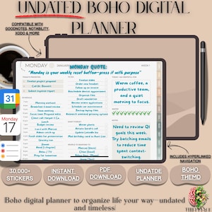 Undated Yearly Digital Planner, Minimalist Beige Aesthetic, GoodNotes & Notability Compatible