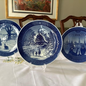 Vintage Royal Copenhagen plates, made of porcelain and ceramic and was produced in Denmark using art pottery techniques.