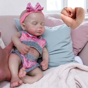13 Inch Loulou Reborn Baby Doll – 33cm Silicone Soft Touch Newborn | Open Mouth Realistic Bebe Reborn Girl or Boy | Lifelike Baby Gift
