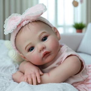 Reborn Baby Doll - Realistic 19inch Soft Vinyl Silicone Girl with Painted Veins, Perfect Birthday Gift for Kids, Collectible Toy