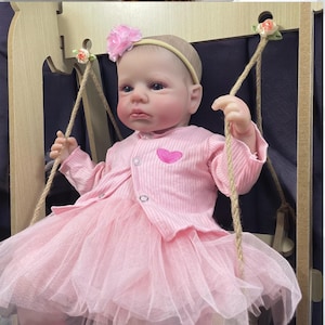 18 inch Awake Princess Girl Reborn Baby Doll, Realistic 3D Features and Open Blue Eyes, Ideal Collectible Toy Gift for All Ages