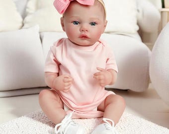 Reborn Baby Doll 19&quot; – Full Silicone Vinyl Realistic Newborn Girl – Lifelike Doll with Outfit, Pacifier  Bottle – Gift for Kids  Collector