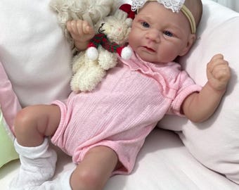 17 Inch Reborn Baby Doll Elijah - Lifelike Handmade Doll with Painted Hair & 3D Skin for Girls - Perfect Gift for Newborn Lovers