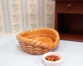 Ceramic Miniature Cat Bed Food Dish Dollhouse Pet
