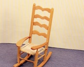 Miniature Ladder Back Rocking Chair Dollhouse Furniture
