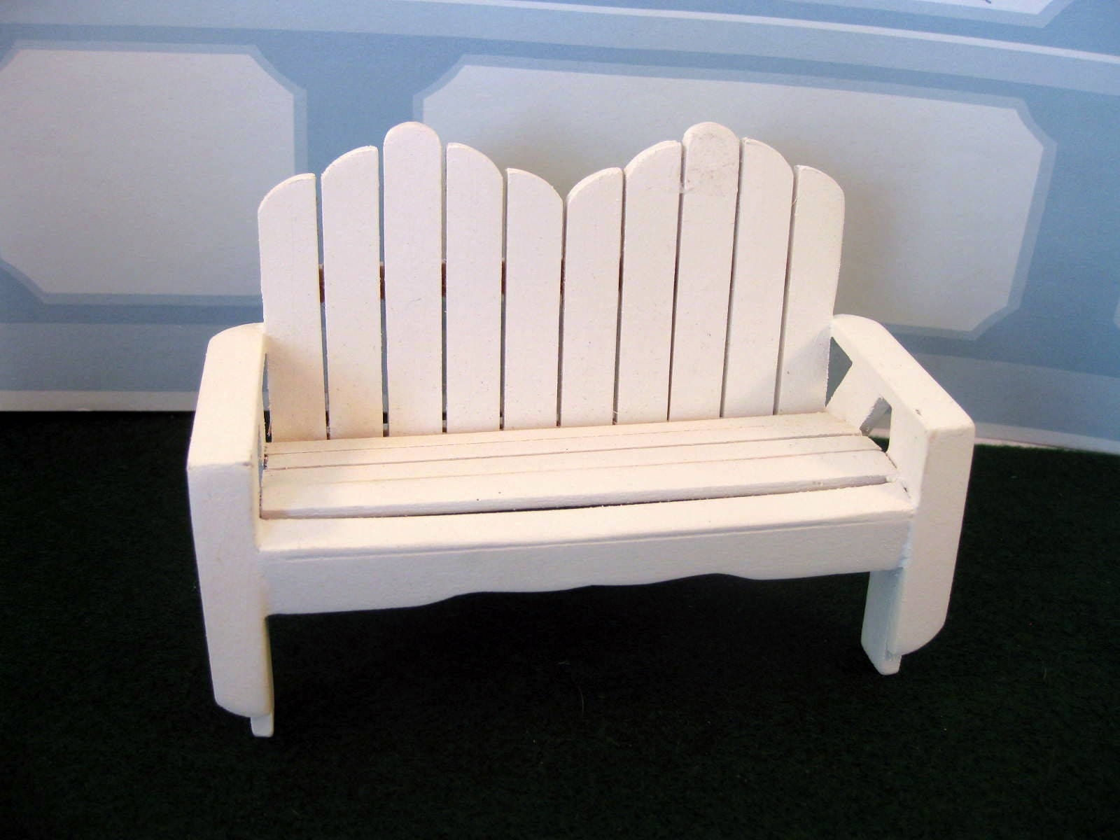 Miniature Dollhouse Furniture Park Bench White Etsy