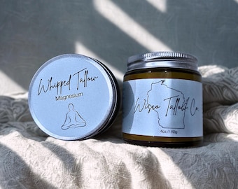 Magnesium Tallow Body Balm: Lavender Vanilla Sleep Cream, 4oz