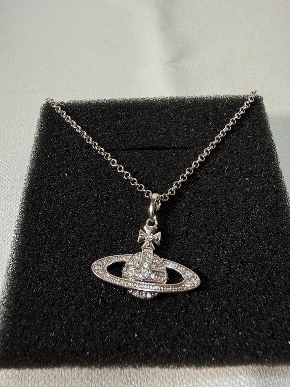 Vivienne Westwood Mini Bas Relief Silver Necklace: Planet Inspired