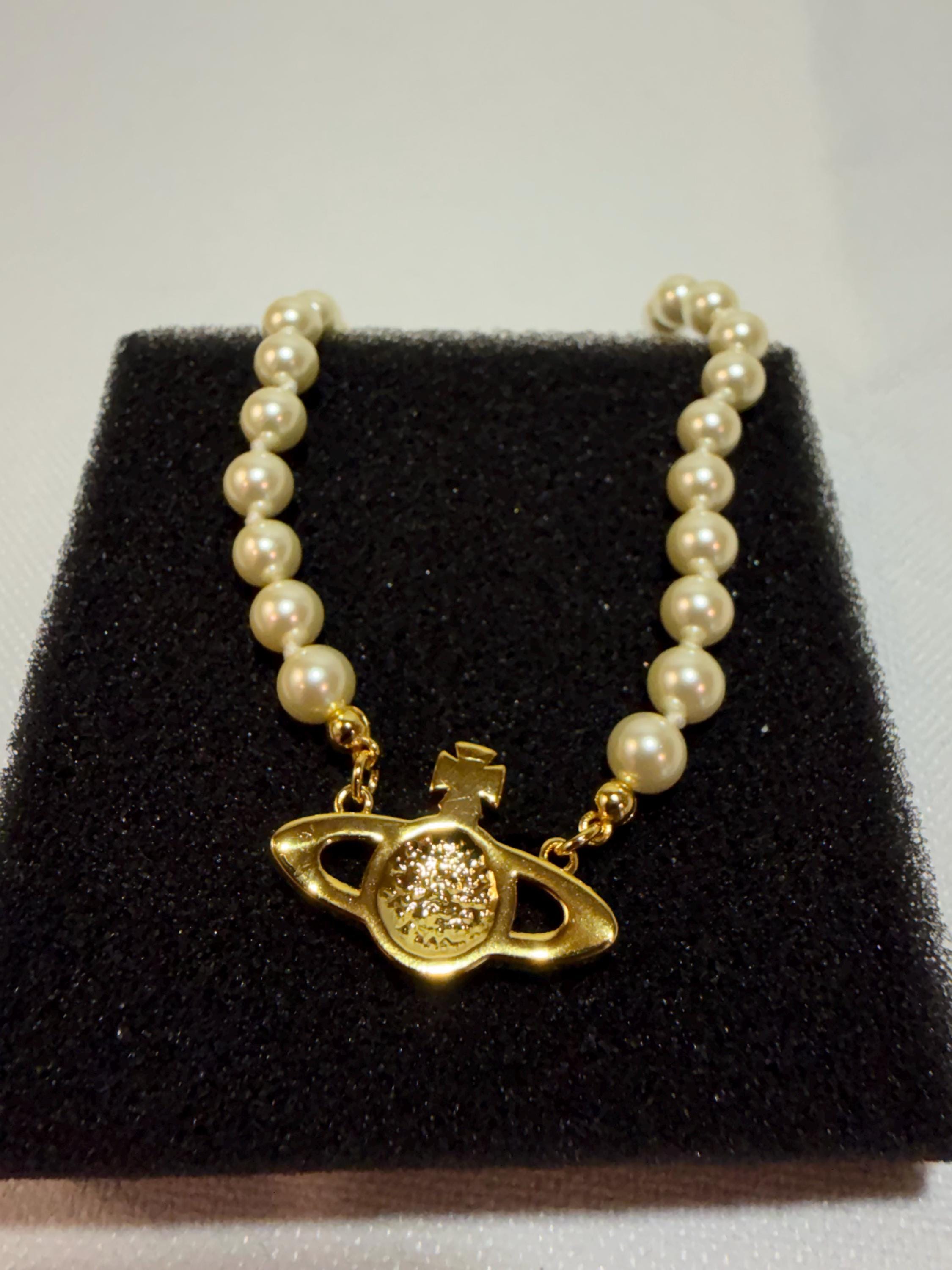 Vivienne Westwood Gold Pearl Choker Necklace Mini Bas Relief - Etsy