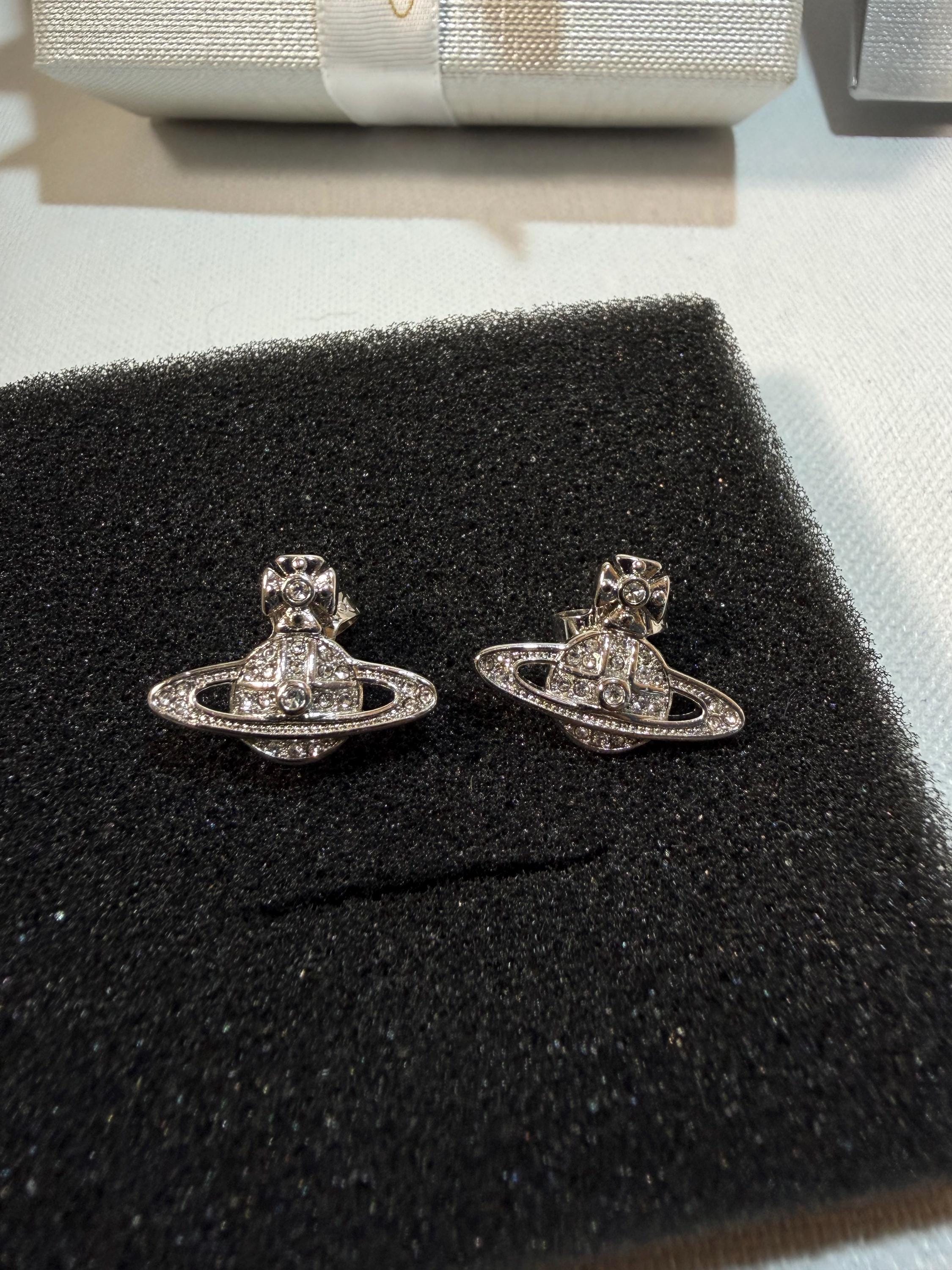Vivienne Westwood Mini Bas Relief Orb Earrings: Planet Inspired