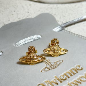 Vivienne Westwood Mini Bas Relif Earrings | Planet Inspired Fashion Jewelry | Unique Gift for Her
