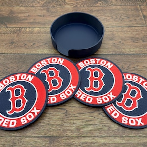 Boston Red Sox coaster set (4 coasters + holder)