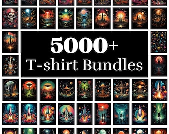 5000+ T-Shirt Designs Bundle, Artistic T-Shirt Designs, Colorful Tshirt PNG, Modern T-Shirt for Men Woman Kids, Digital Download