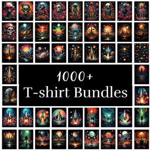 1000+ T-Shirt Designs Bundle, Artistic T-Shirt Designs, Colorful Tshirt PNG, Modern T-Shirt for Men Woman Kids, Digital Download