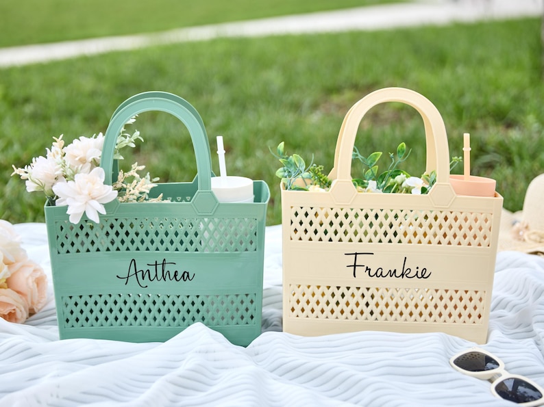 Personalized Jelly Bag,custom Jelly Beach Bag,pool Tote Bag,bridesmaid ...