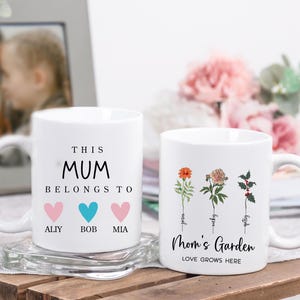 Taza de cerámica personalizada para el Día de la Madre, taza de café para el Día de la Madre, taza de cerámica para mamá, regalo para la madre, regalo para el Día de la Madre de los niños, regalos para ella