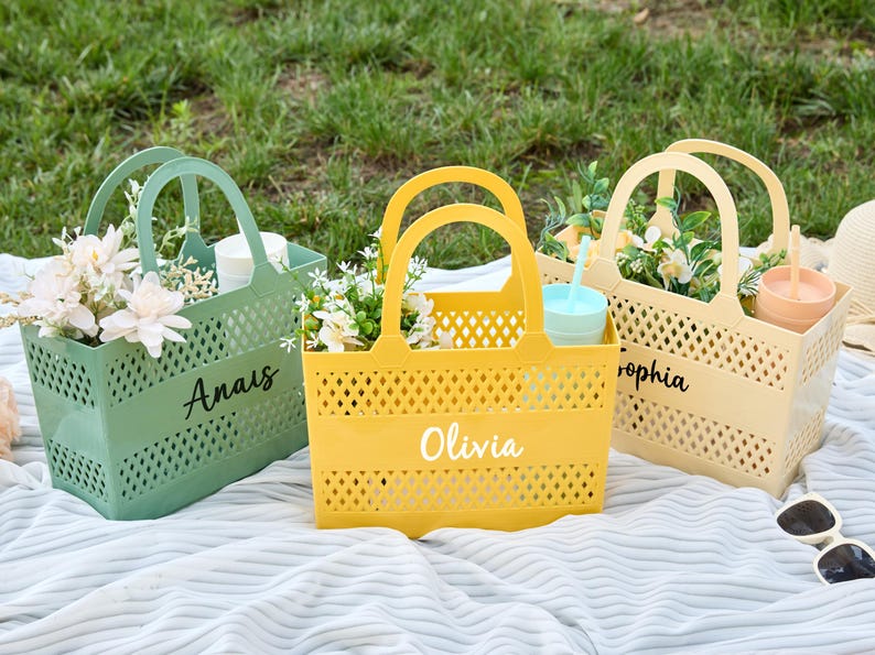 Personalized Jelly Bag,custom Jelly Beach Bag,pool Tote Bag,bridesmaid ...