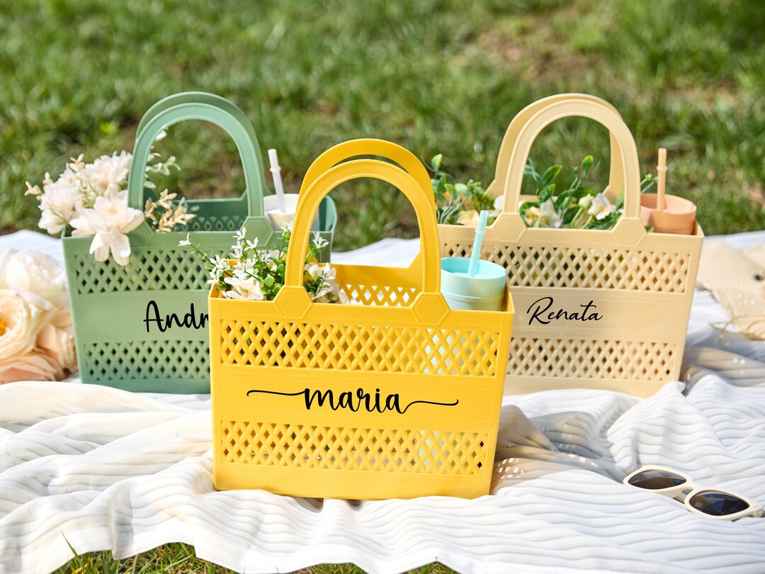 Personalized Jelly Bag,custom Jelly Beach Bag,pool Tote Bag,bridesmaid ...