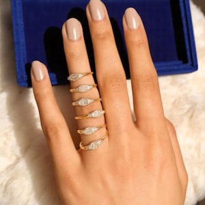 Gold Crystal Zircon Stacking Ring Set for Women – handmade ring | Gift for Her - Anniversary gift