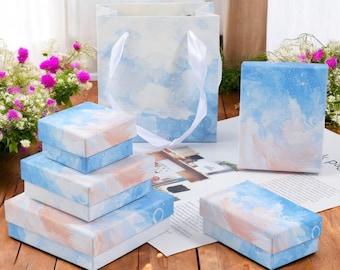 Cloud Jewelry Gift Box, Decorative Paper Packaging, Ring Necklace Bracelet Box, Minimal Gift Presentation for Jewelry