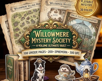Cozy Mystery Junk Journal Bundle | Detective Case File, 3D Folios, Apothecary Ephemera (PDF)