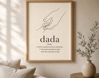Regalo sentimental para papá, impresión con la definición de "Dada" / Descarga digital JPG de 300 DPI